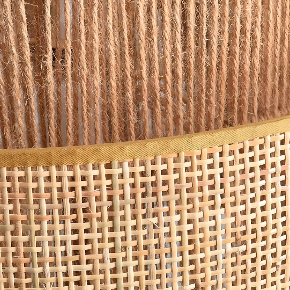 Rattan Pendant Light - Wabi-Sabi Wicker Shade Design
