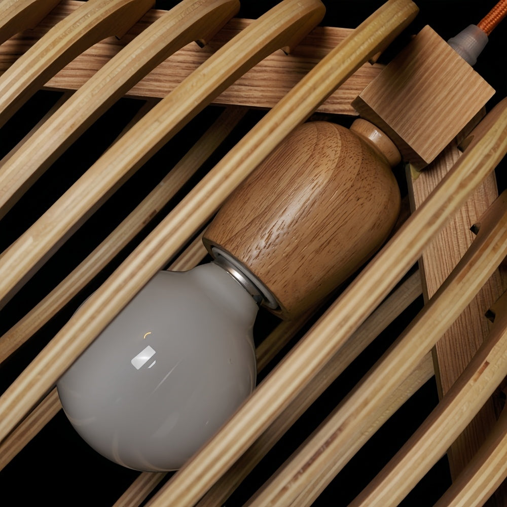 Wood Pendant Light - Nordic 3D Wooden Lighting Design