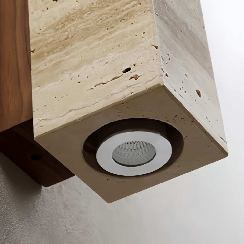 Natural Stone Wall Sconces - Organic Textured Stone Illumination