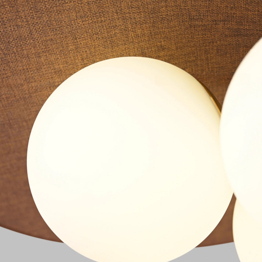 Suspension boule en verre bohème - Suspension de cuisine moderne en rotin