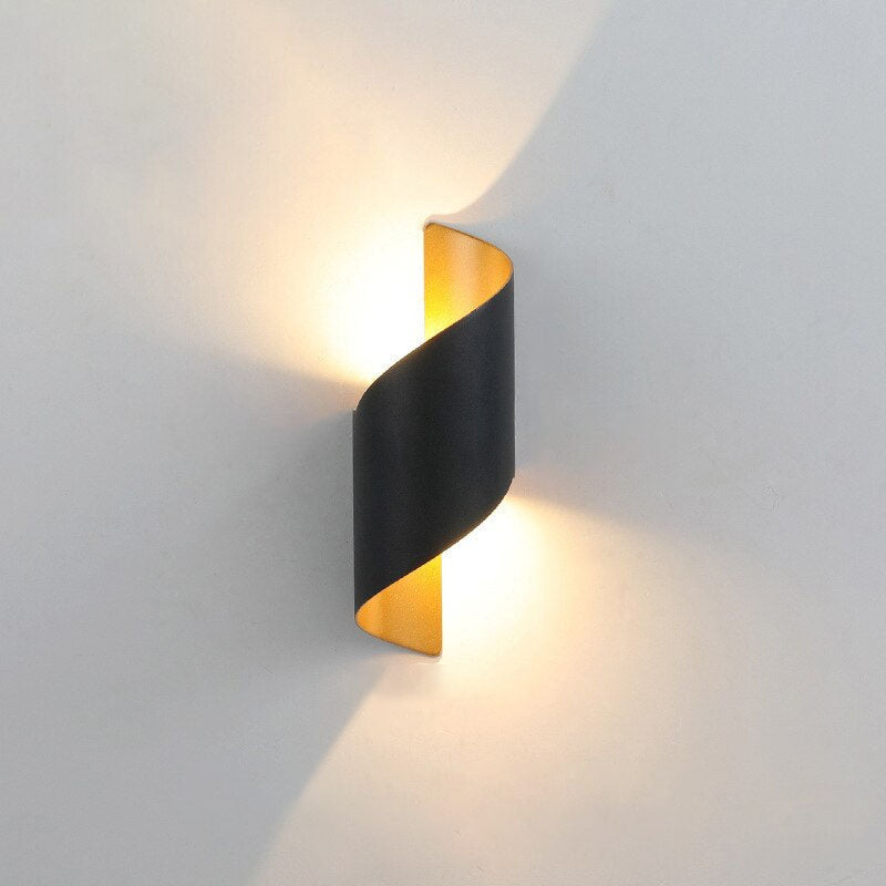 White Aluminum Modern Curl Twisted Wall Light Energy Efficient