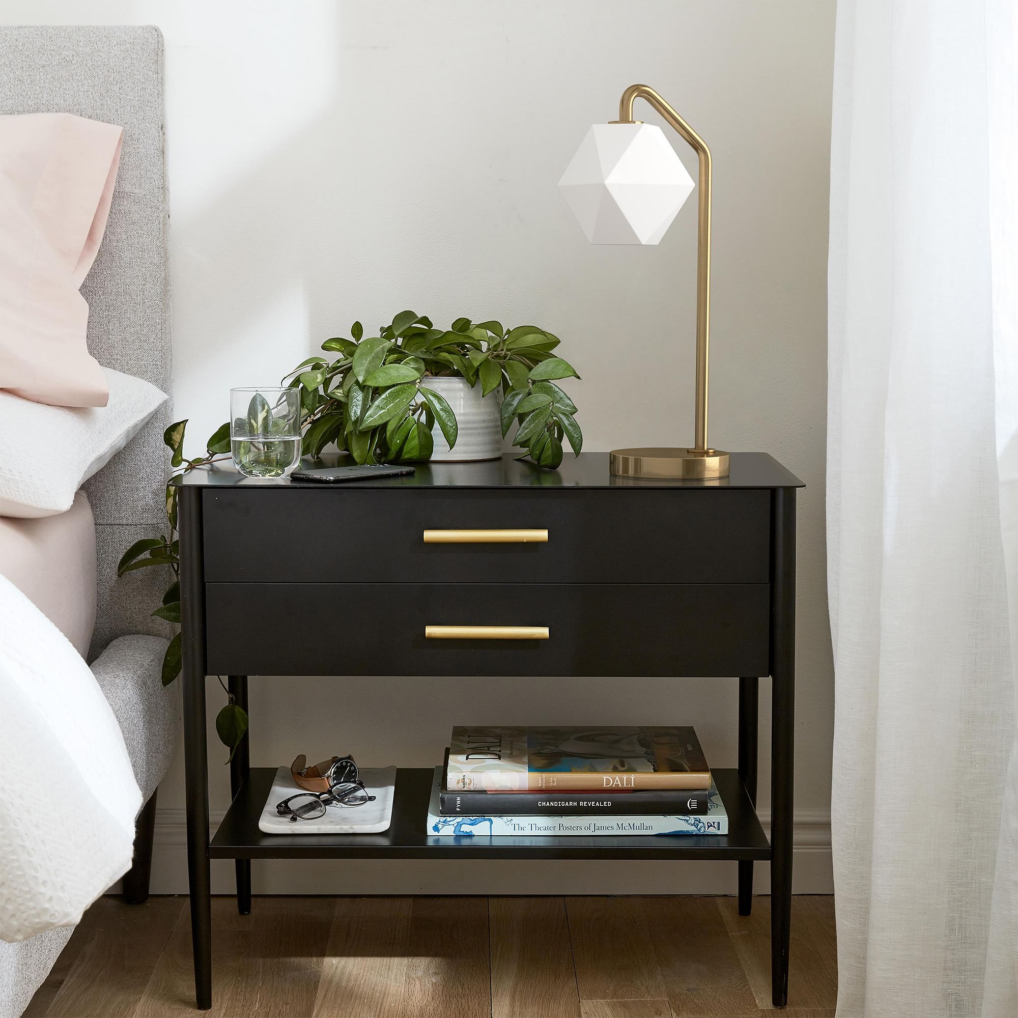 Lampe de table lumineuse en verre à facettes géométriques Talvior