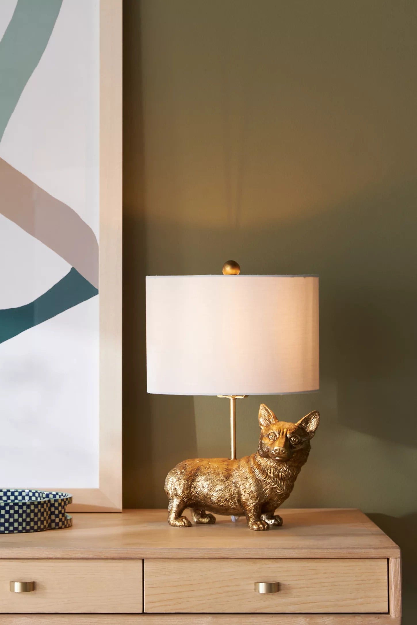 Pawdia Fabric Decorative Table Lamp - Animal Sculpture Bedside Lamp