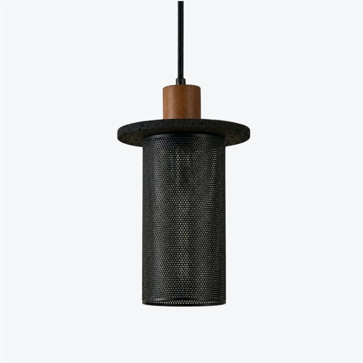 Black woven mesh pendant light product view