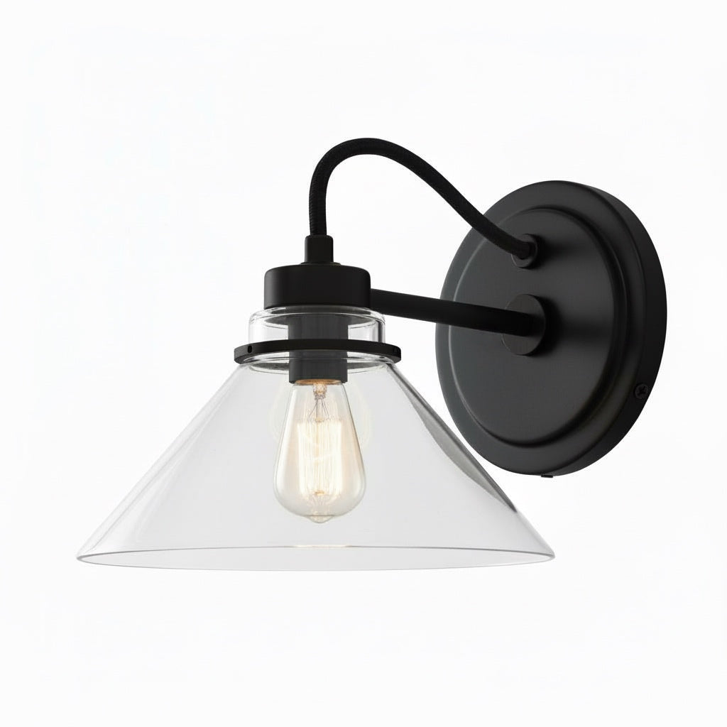Aurenza Sconce – Farmhouse Wall Light with Metal Accents for Cozy Spaces
