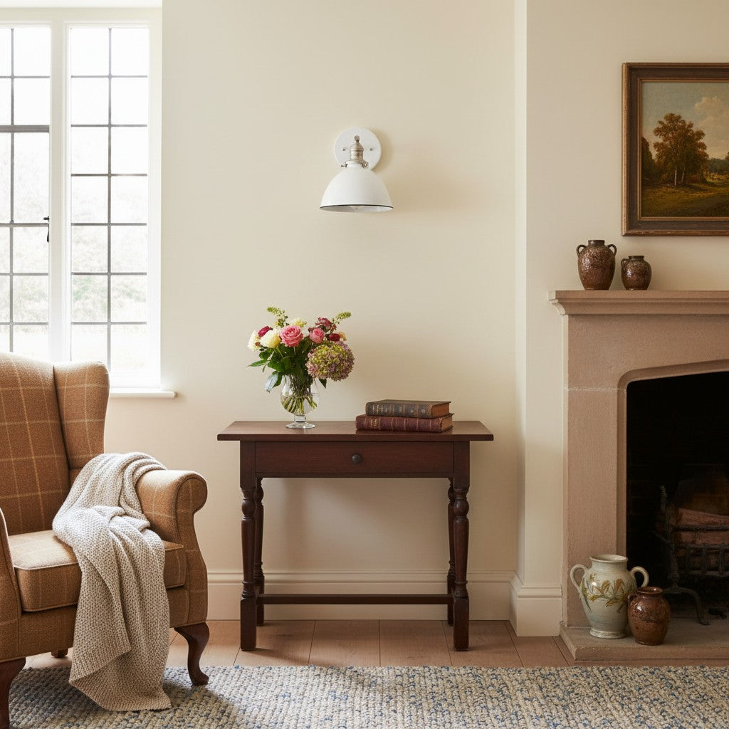 Conique Metal  Wall Sconce - White Metal Shade - Industrial Modern Lighting