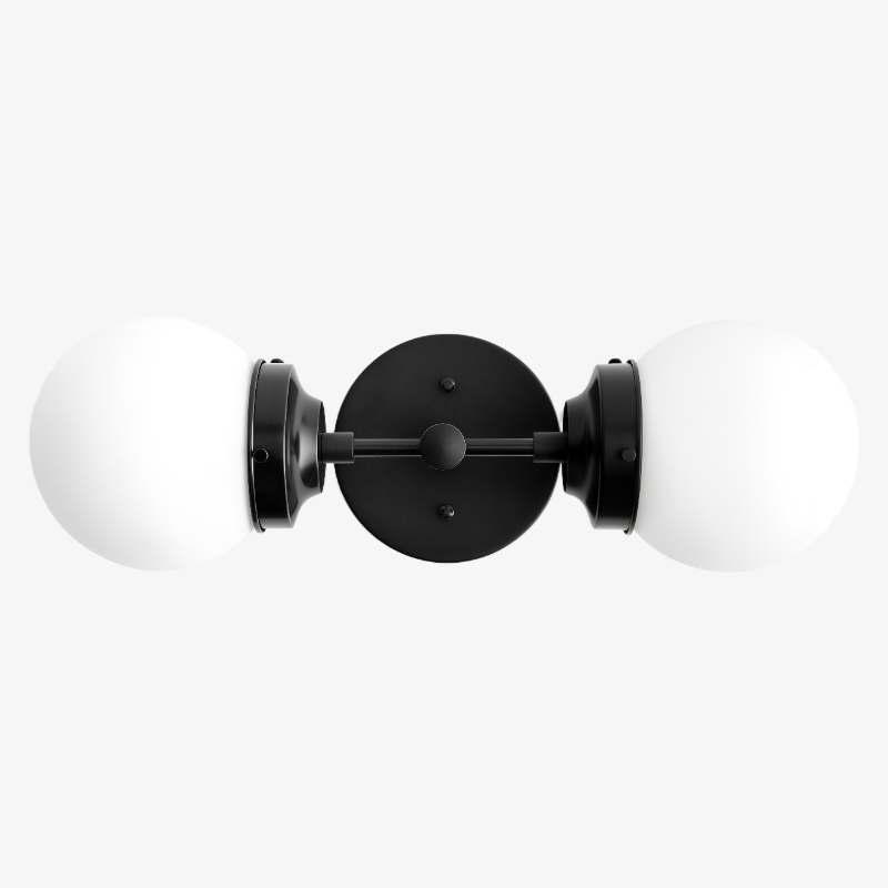 Lumio Globe Modern Geometric Sconce - Two Light Bathroom Vanity Lighting