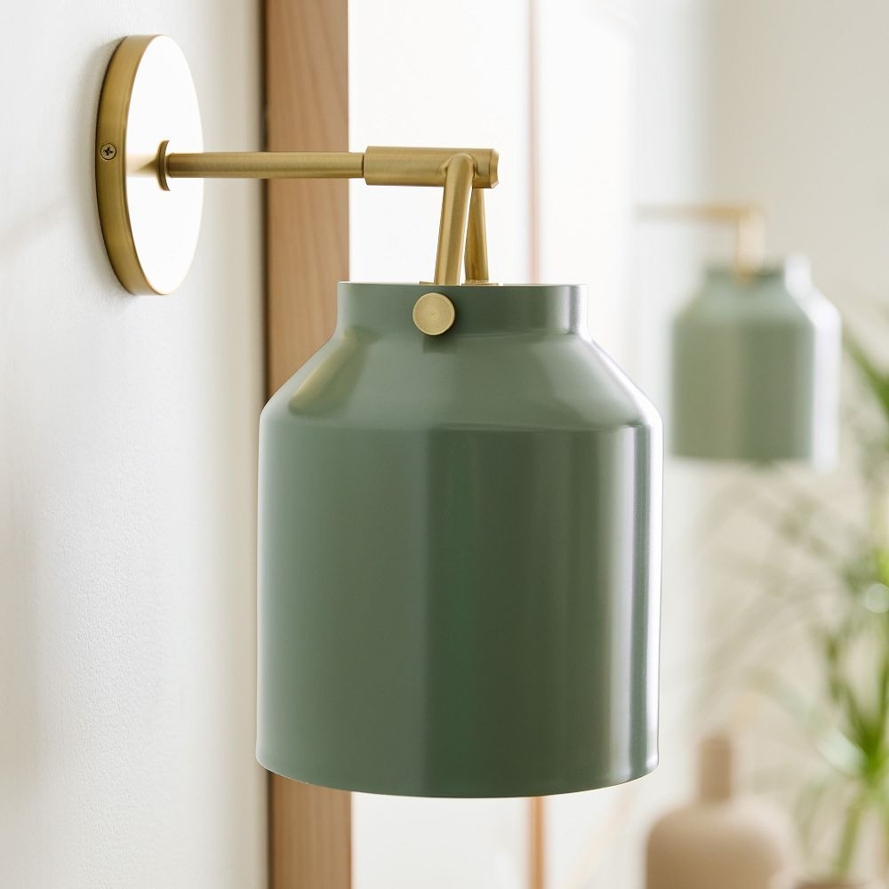 Applique murale minimaliste moderne en laiton et verre Hanton – Résistante à l'humidité pour salle de bain