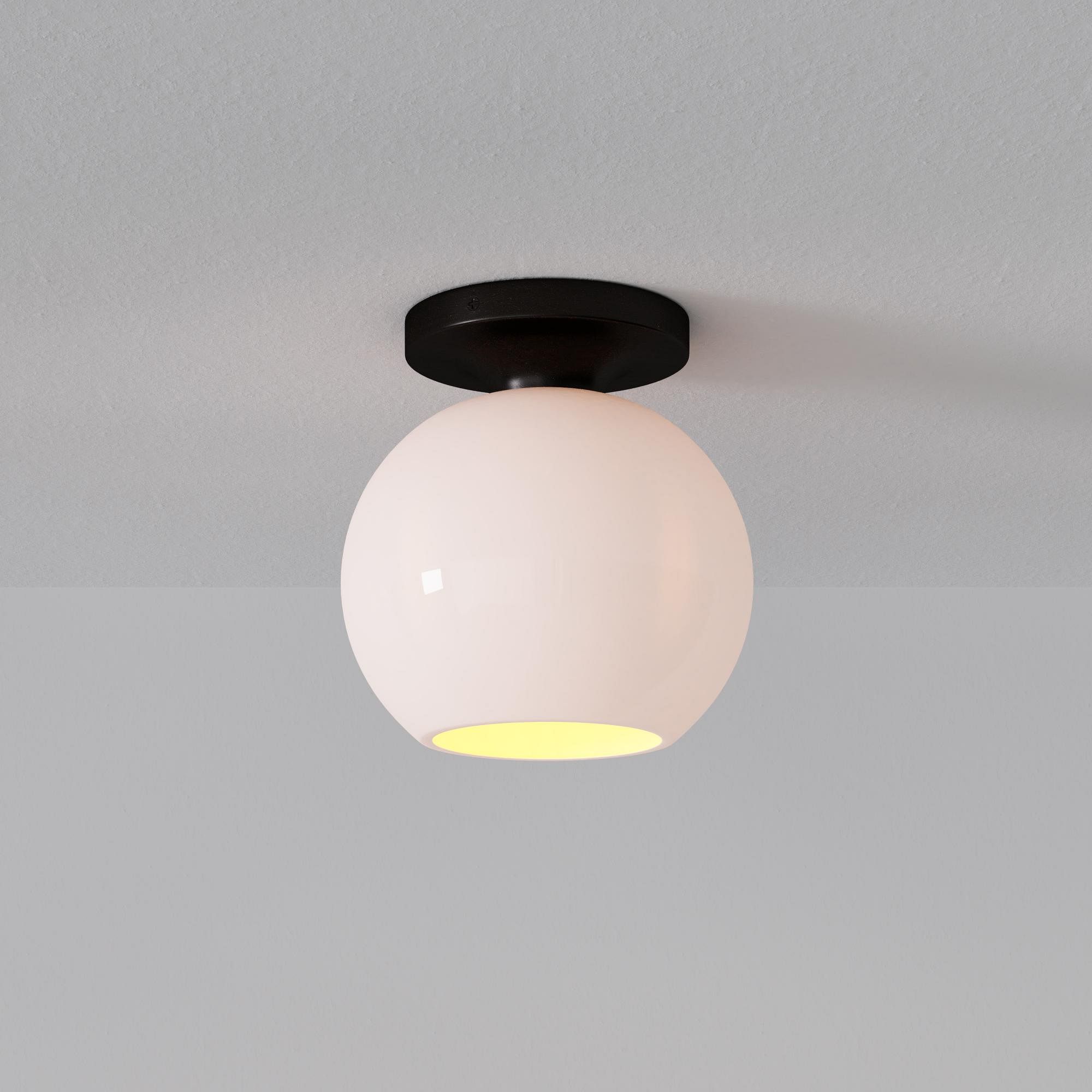 Selvion Modern Globe Ceiling Light - Damp-Rated Bathroom Lighting - Luxe Glass Shade