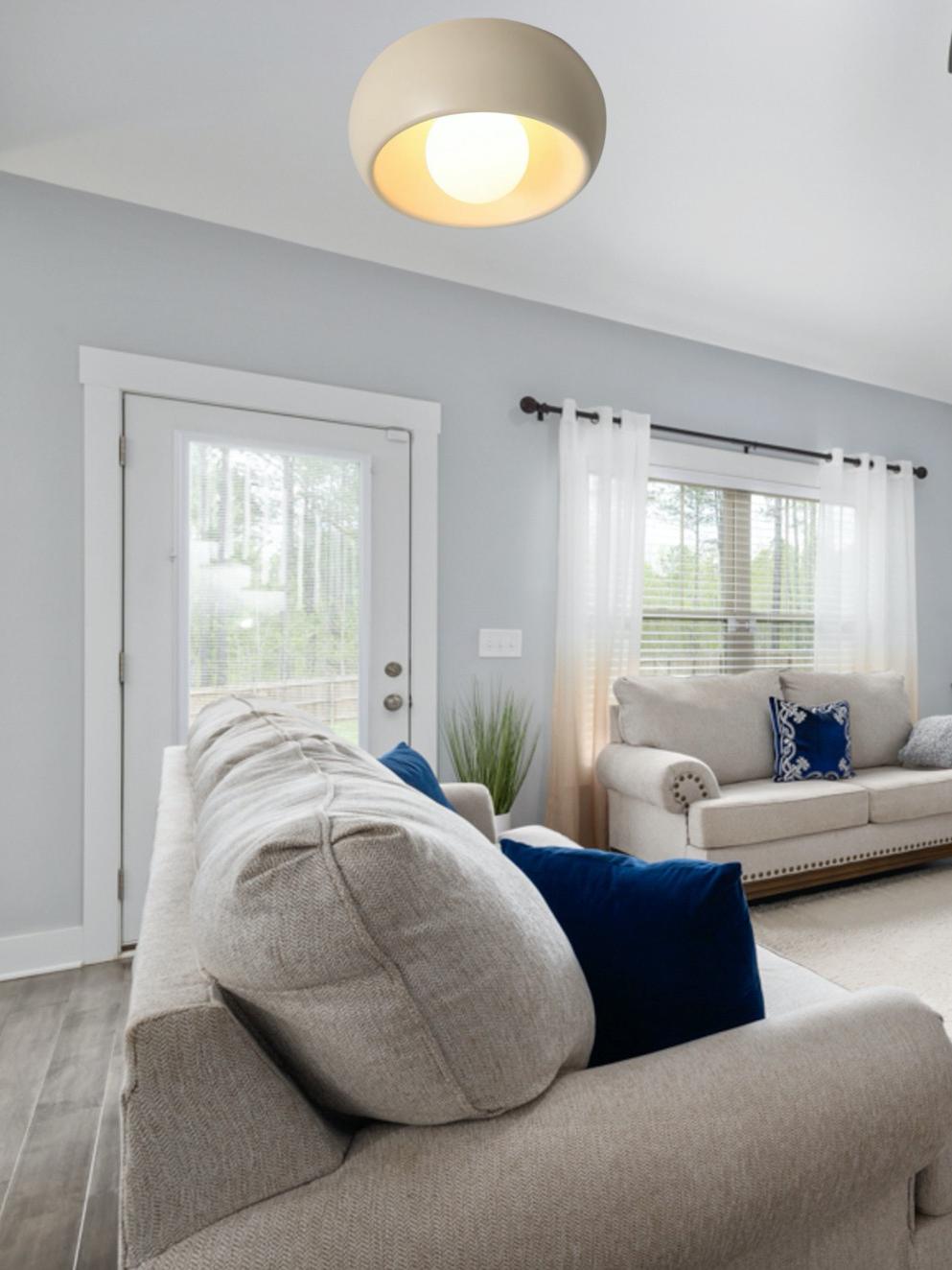 Modern Glass Metal Ceiling Light in Walnut for Indoor Lighting