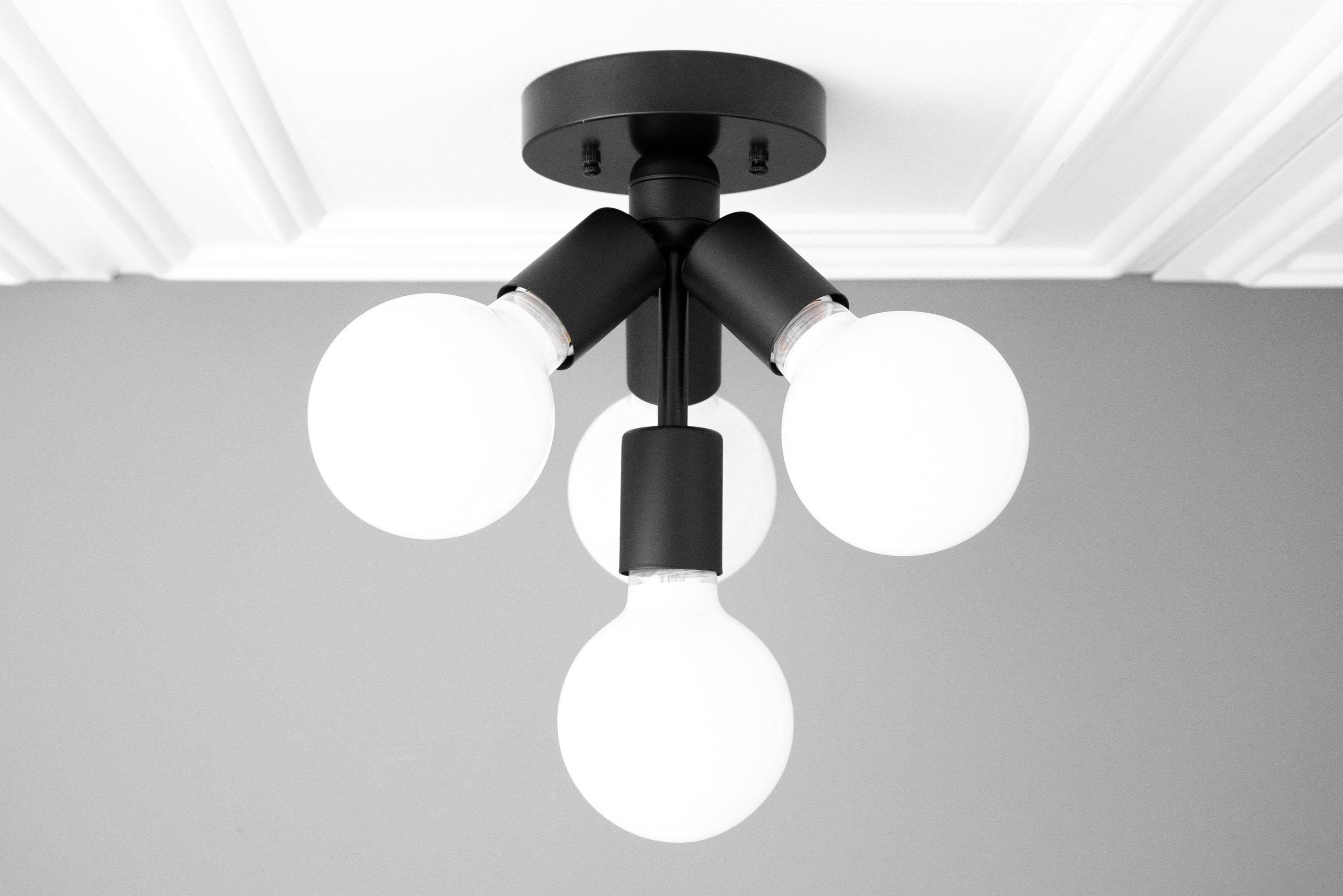 Glorica Glass Flush Mount Light - Globe Ceiling Fixture Modern
