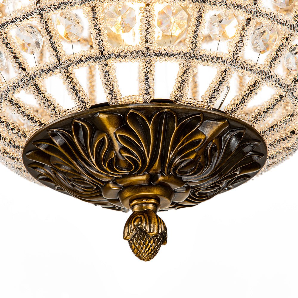 Lustre globe en cristal et laiton vintage pour un éclairage sophistiqué