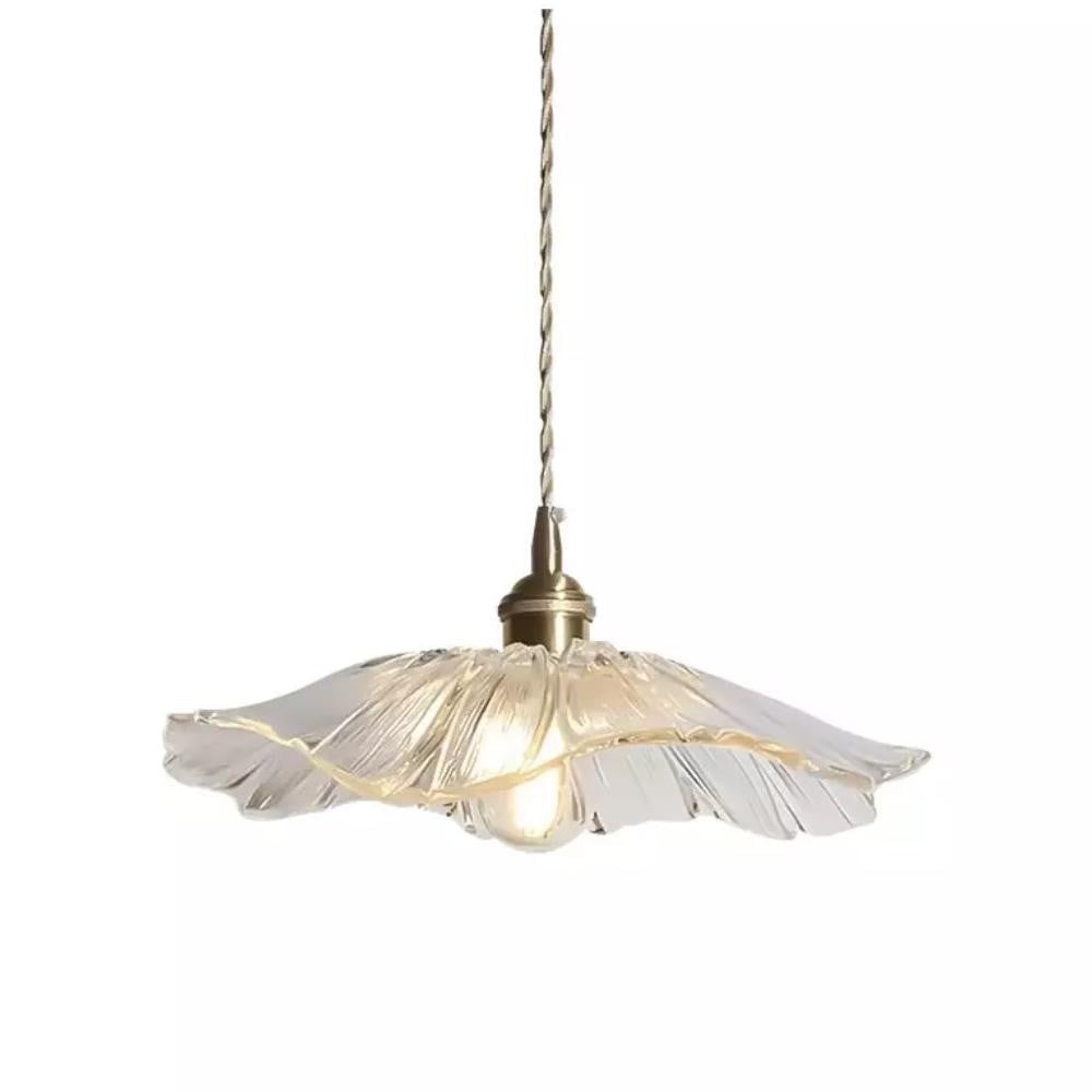 Retro Lotus Glass Pendant Light For bedroom