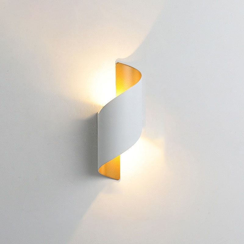 White Aluminum Modern Curl Twisted Wall Light Energy Efficient