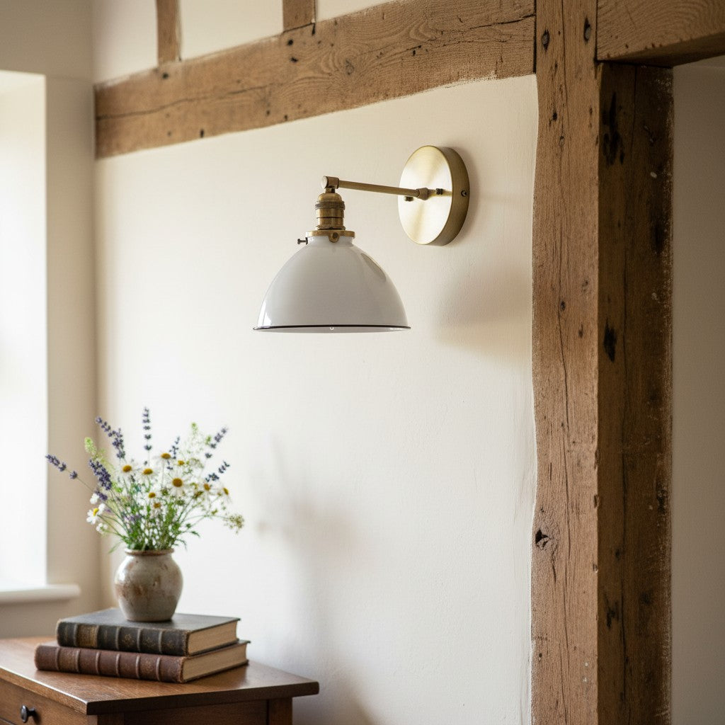 Conique Metal  Wall Sconce - White Metal Shade - Industrial Modern Lighting