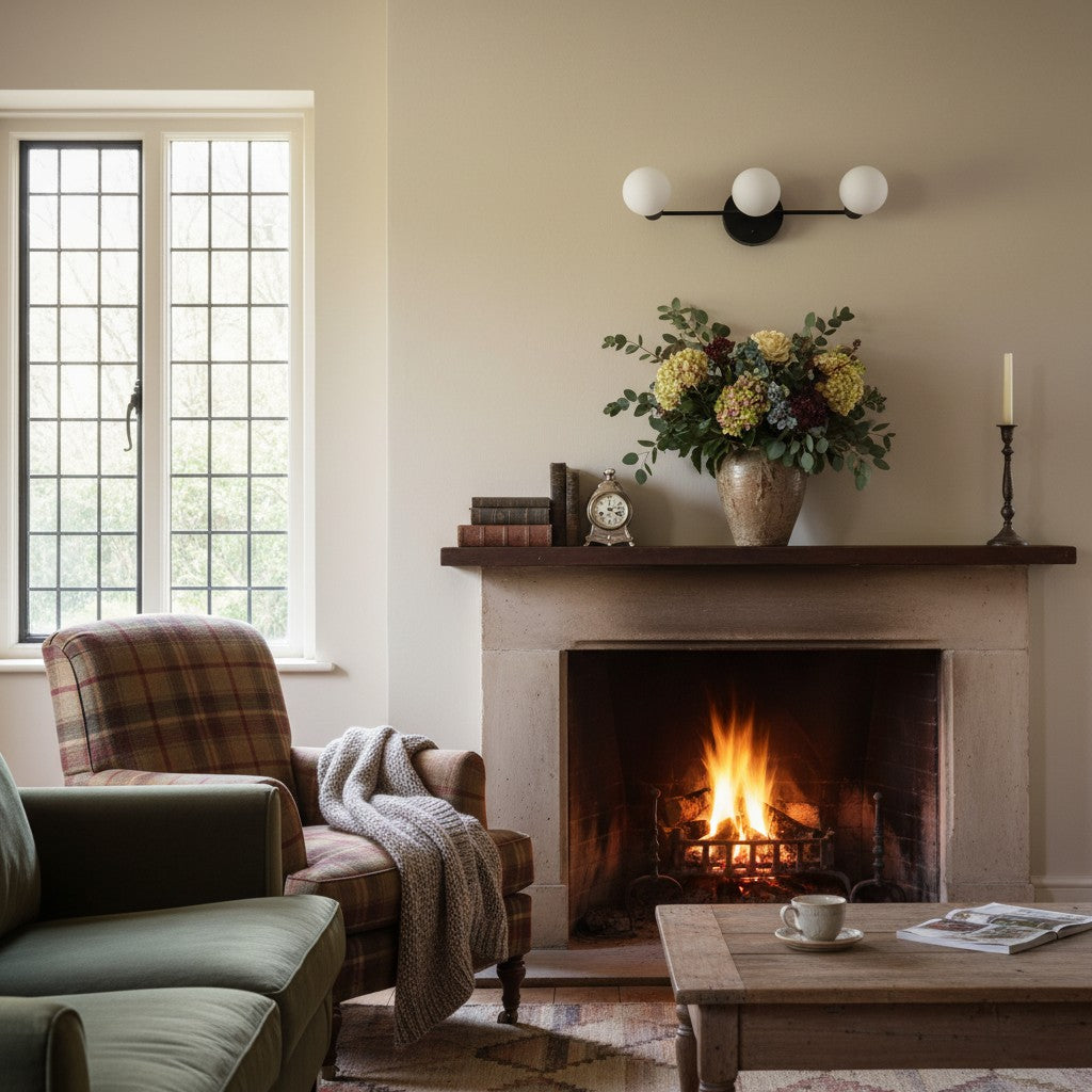 Glorica Glass Mid Century Modern Vanity Light - 3 Light Wall Fixture