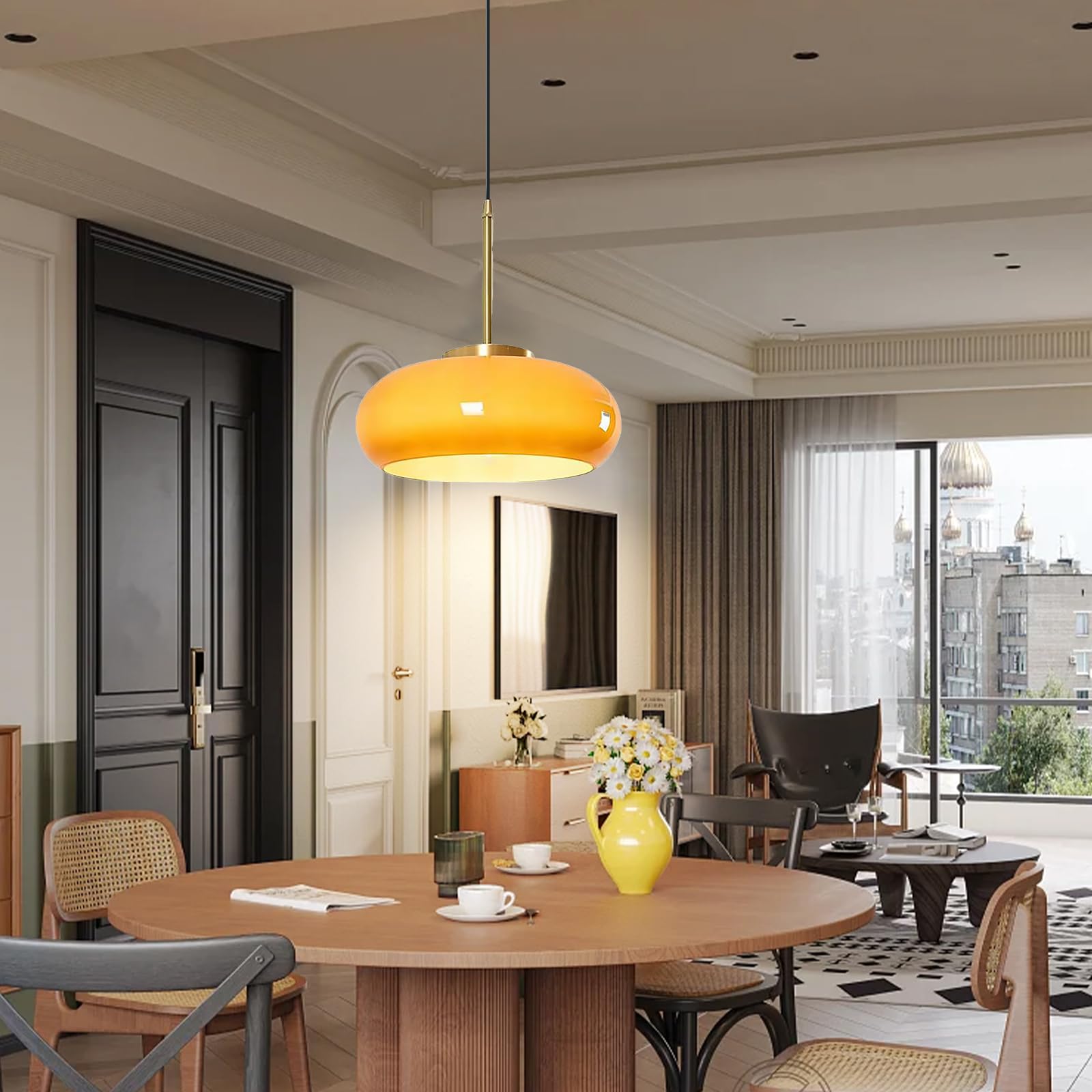 Glass Pot Pendant Light – Vintage Bauhaus Style for Dining Room