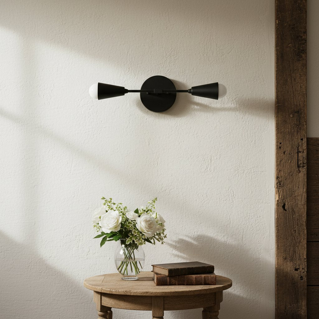 Mobilux Line Minimalist Vanity Light Fixture - Mid Century Bathroom Sconce