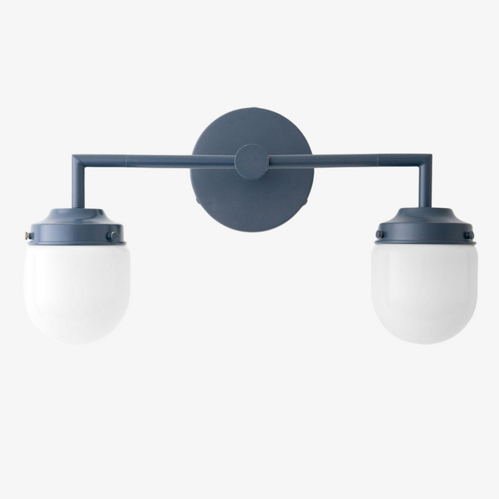 Opalume Glass Double Vanity Light - Vintage Style Bathroom Double Wall Lighting