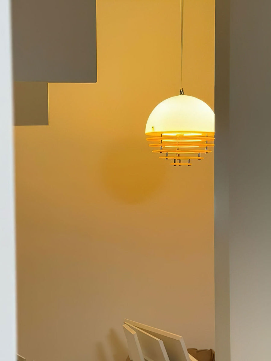 Glass & Acrylic Bauhaus Pendant - Elegant Sunset Glow Living Room Light