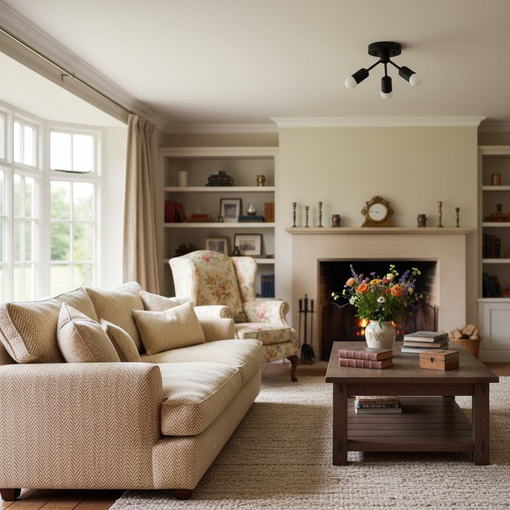 Mobilux Line Modern Brass Flush Mount - Minimalist Gold Ceiling Light for Bedroom