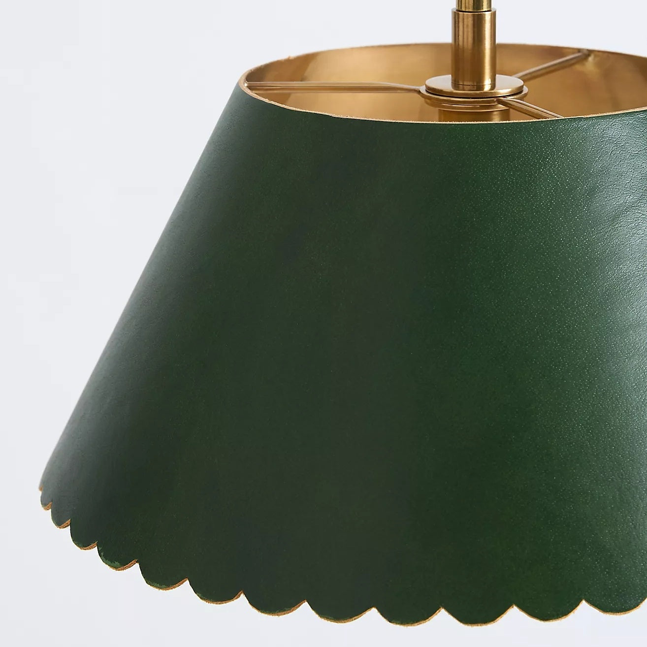 Foldray Modern Leather Pendant Light - Scalloped Edge Lamp for Hallway