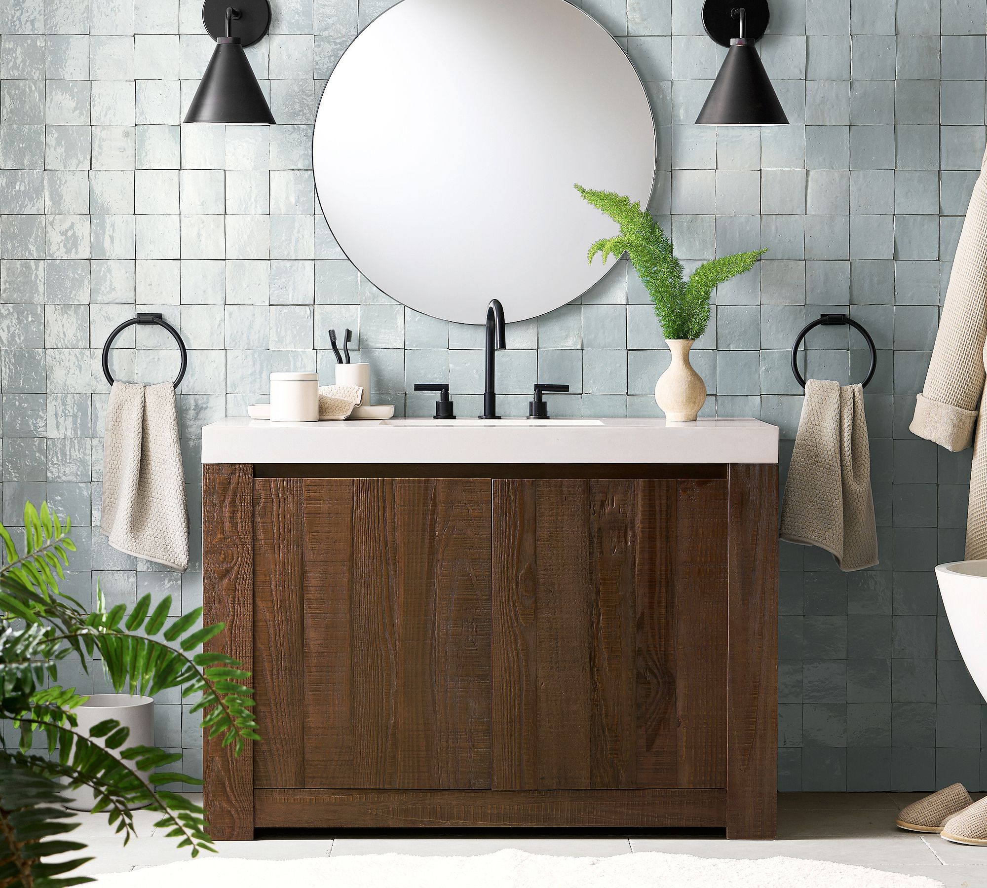 Korvi Iron Tapered Sconce Light - Wall Fixture in Black or Brass