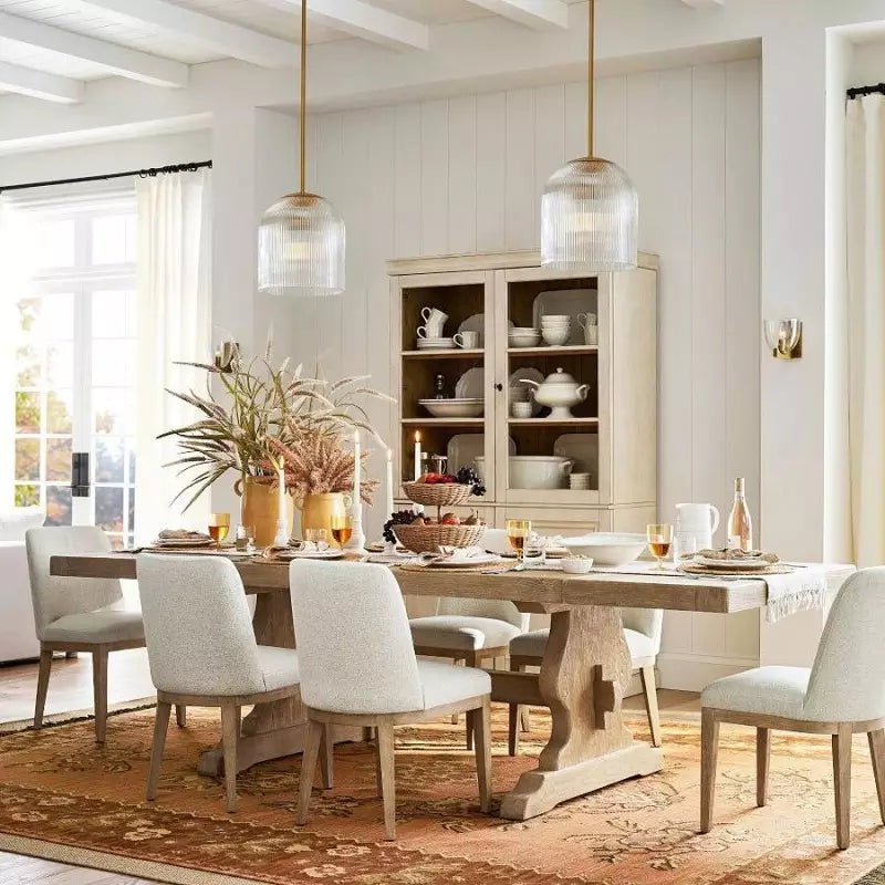 Farmhouse Cooper Ribbed Pendant Light - Antique Style Warm Faceted Radiance