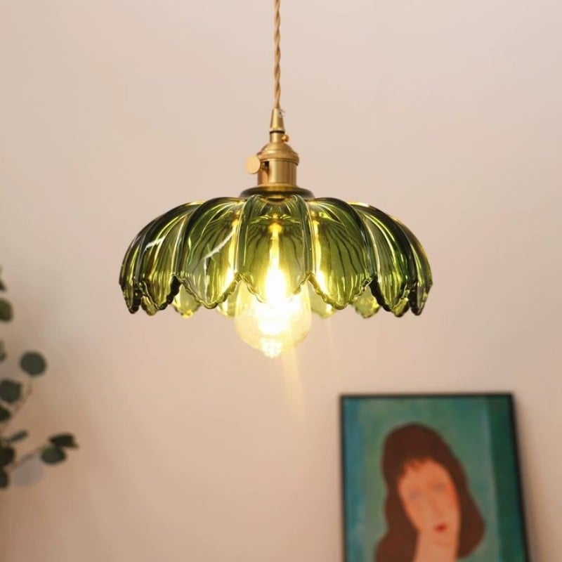 Retro Rustic Petal Buds Glass Pendant Lamp S40