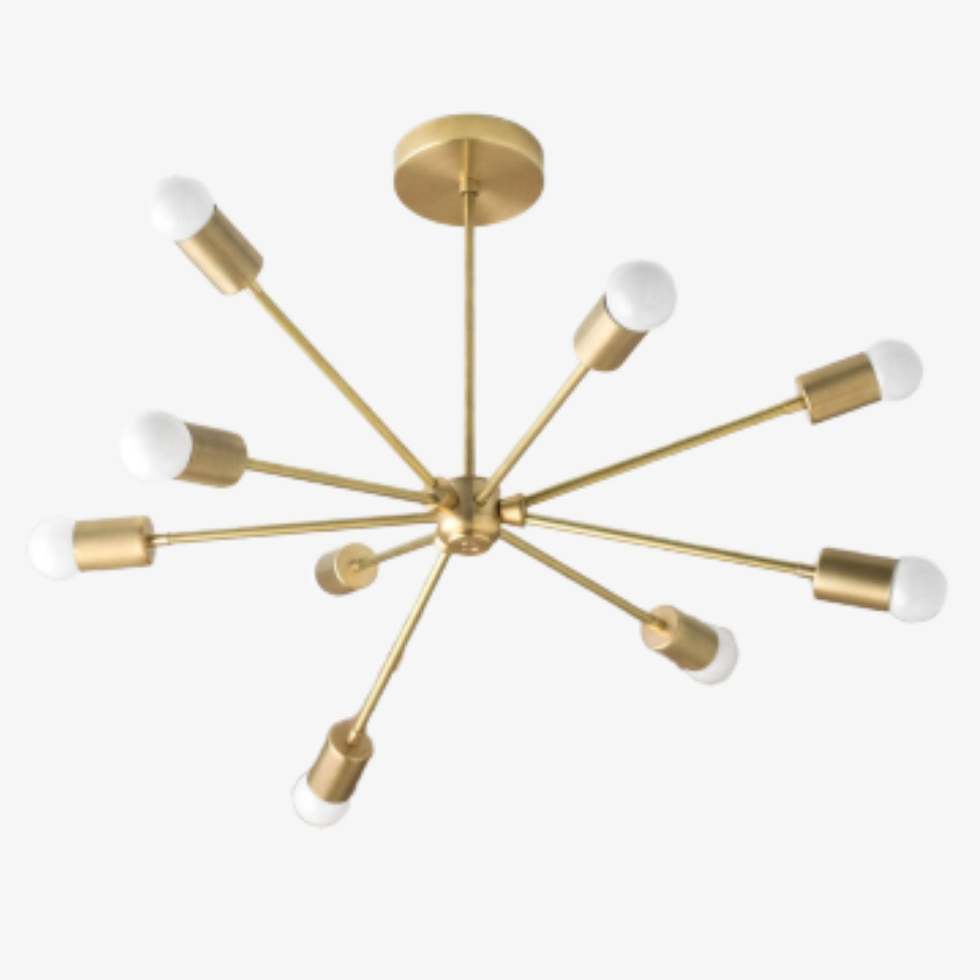 Mobilux Line Mid Century Sputnik Chandelier - Modern Brass Ceiling Light