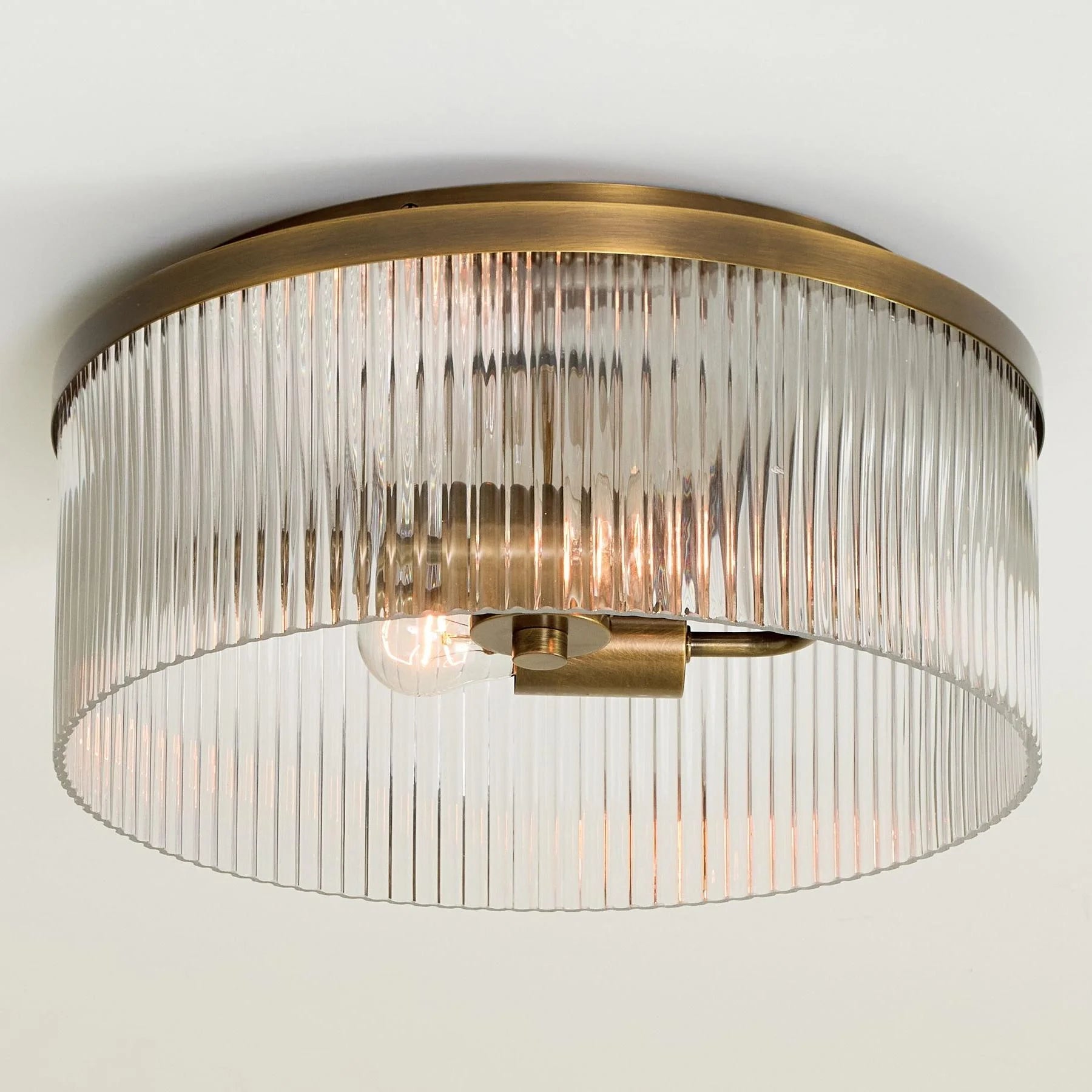 Vintage Semi-Flush Mount Clear Glass Ceiling Light