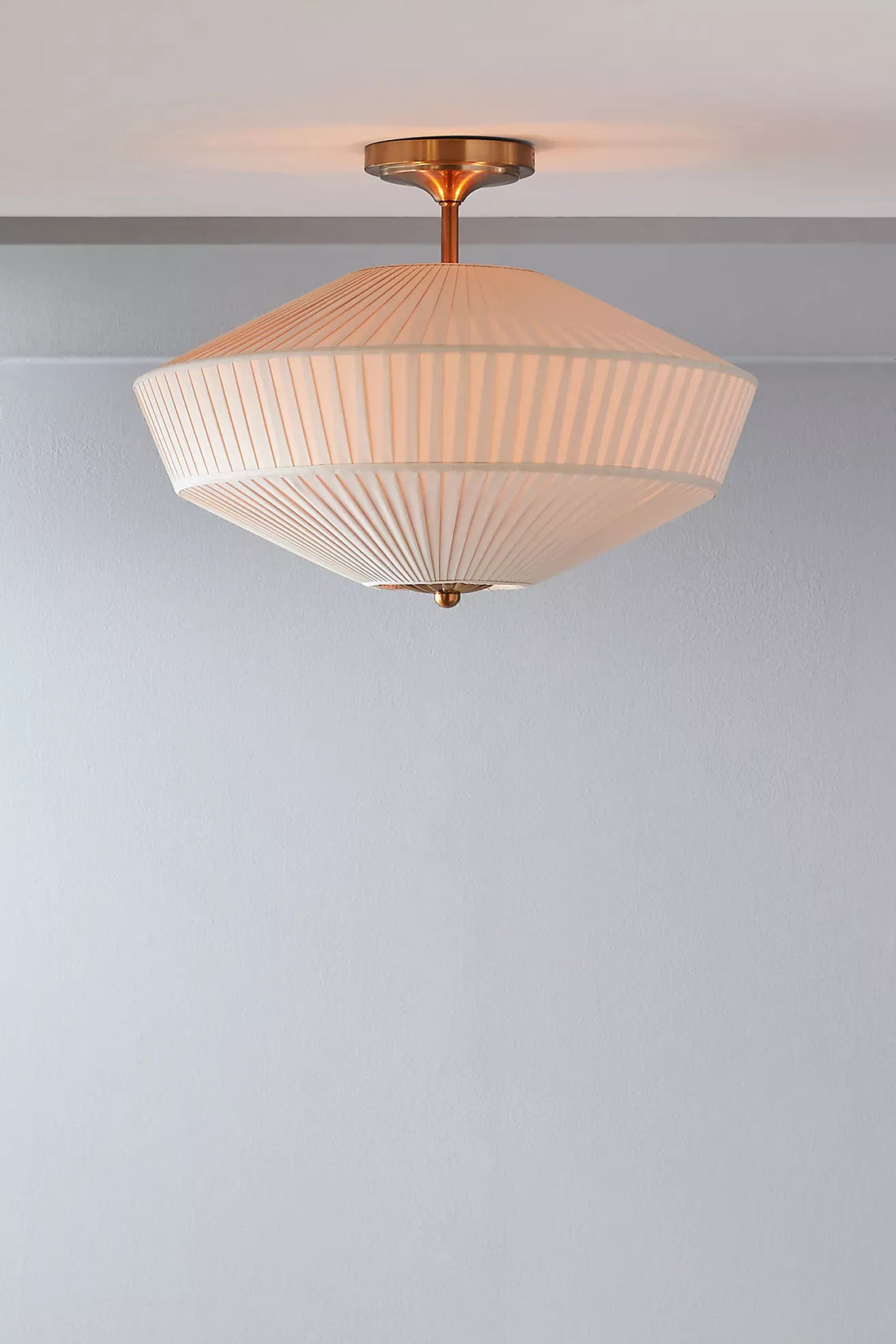 Elumina Modern Fabric Ceiling Lamp - Brass Flush Mount for Dining Room