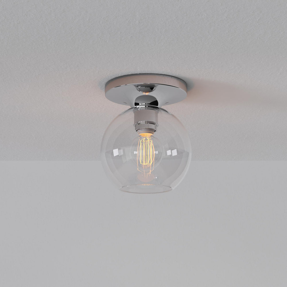 Selvion Modern Globe Ceiling Light - Damp-Rated Bathroom Lighting - Luxe Glass Shade