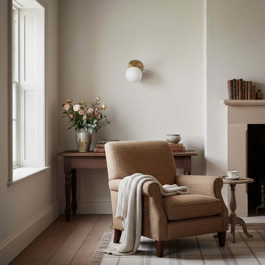 Glorica Glass Wall Sconce - Frosted Globe Light