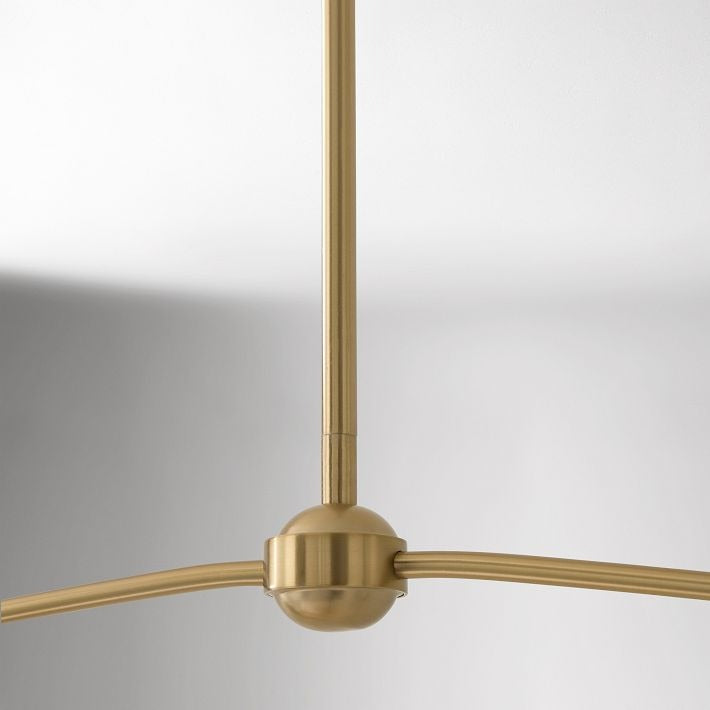 Fibura Modern Linen Chandelier - Metal Linear Light for Dining Room