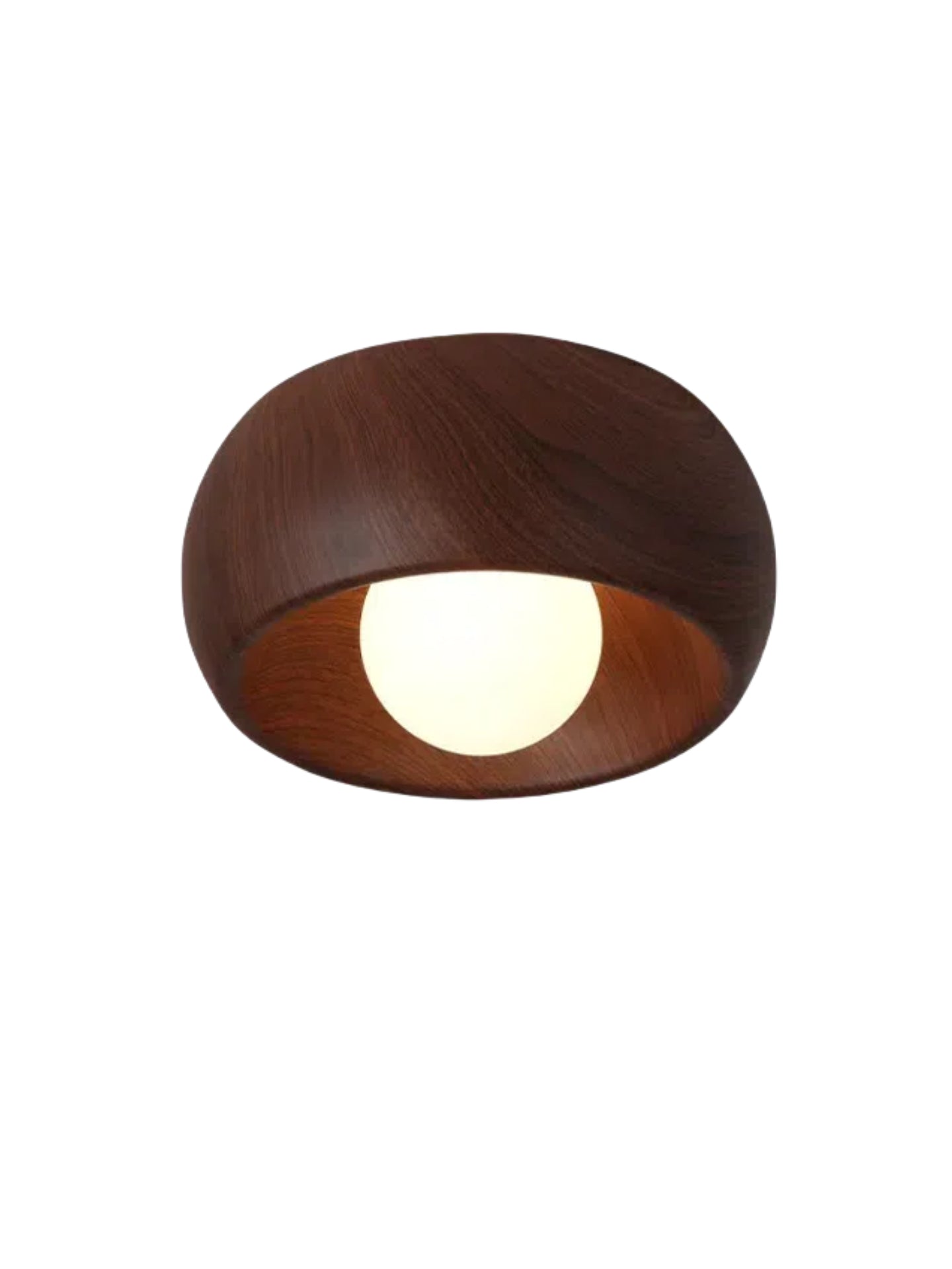Modern Glass Metal Ceiling Light in Walnut for Indoor Lighting