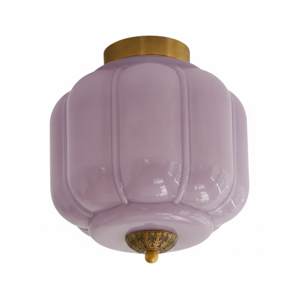 Vintage Eloise Milk Glass Flush Mount Ceiling Light - Vintage Charm Soft Glow