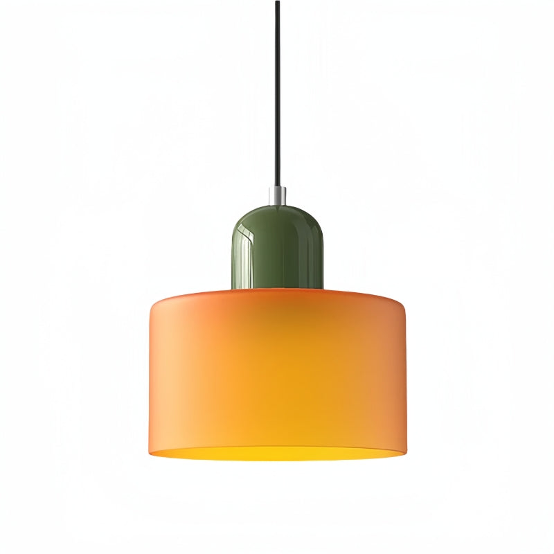 Morandi Cylinder Glass Pendant Light – Minimalist Disc Glass Lamp