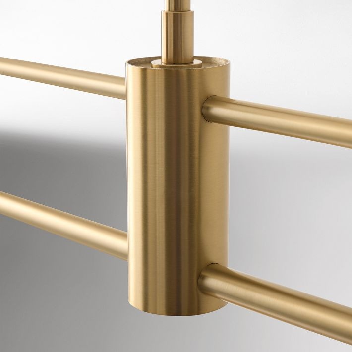 Calvor Linear 2 Light Chandelier - Porcelain Shades and Bronze Finish