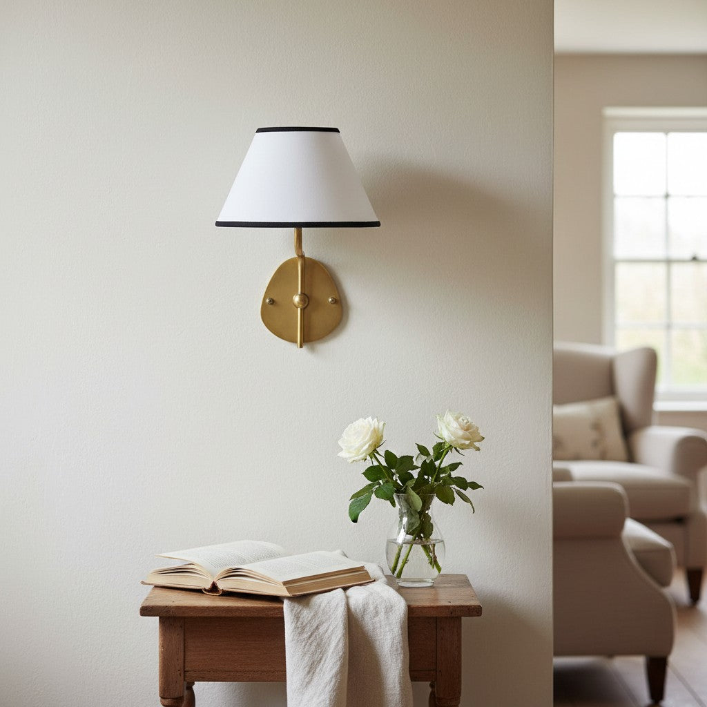 Kulo Fabric Wall Light-Modern Double Arm Linen Wall Sconce for Living Room