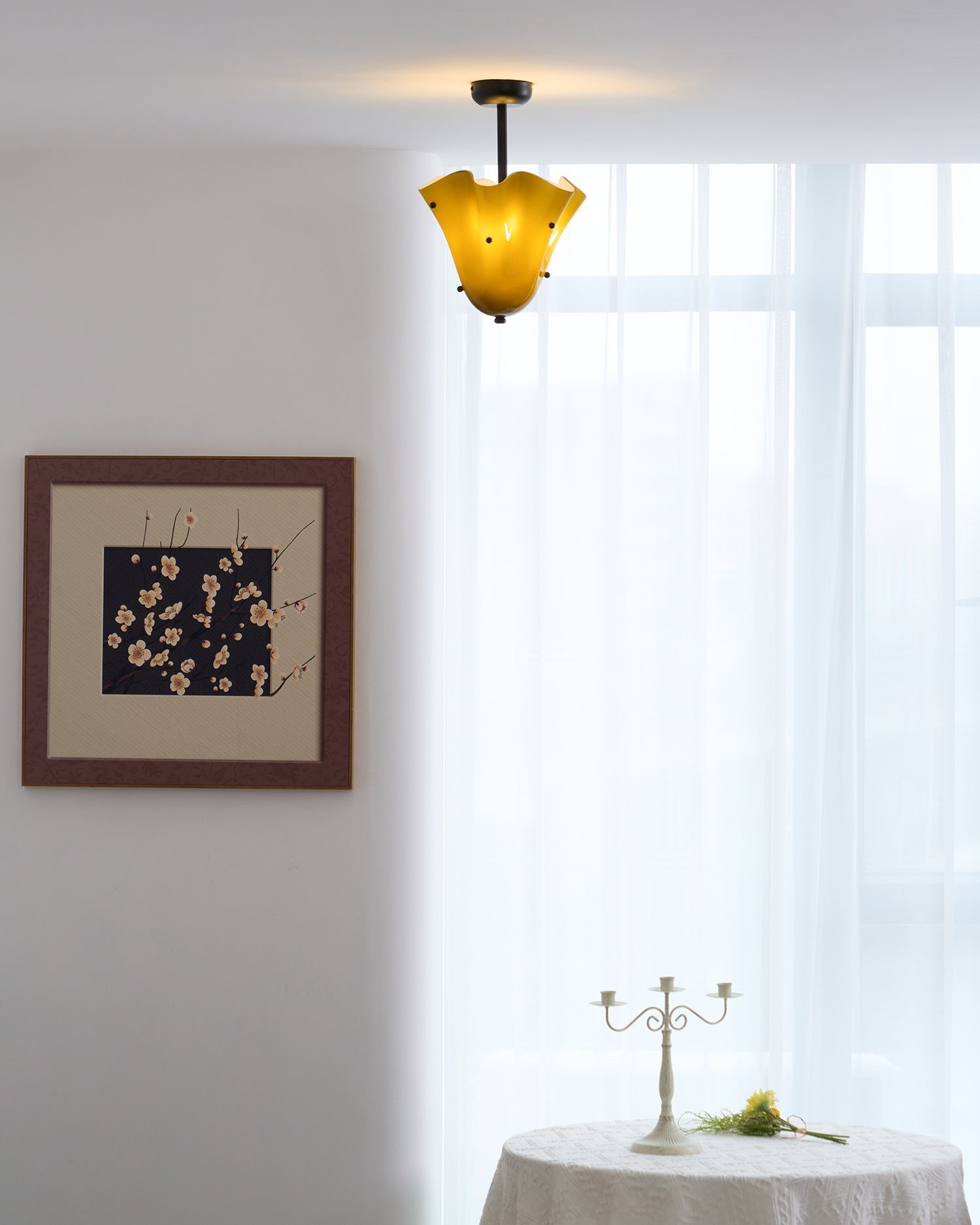 Bellina Decorative Glass Ceiling Light - Modern Sculptural Flush Mount