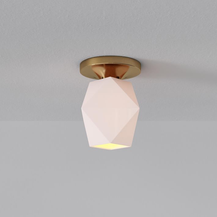 Talvior Sculptural Flush Mount Ceiling Light – Faceted Glass for Modern Interiors
