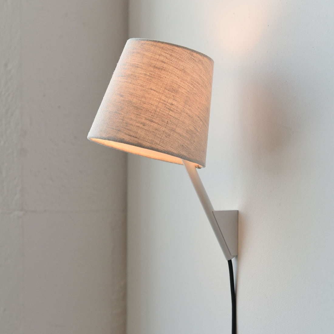 Novira Natural Cotton Sconce - Plug-In Adjustable Lamp for Bedroom