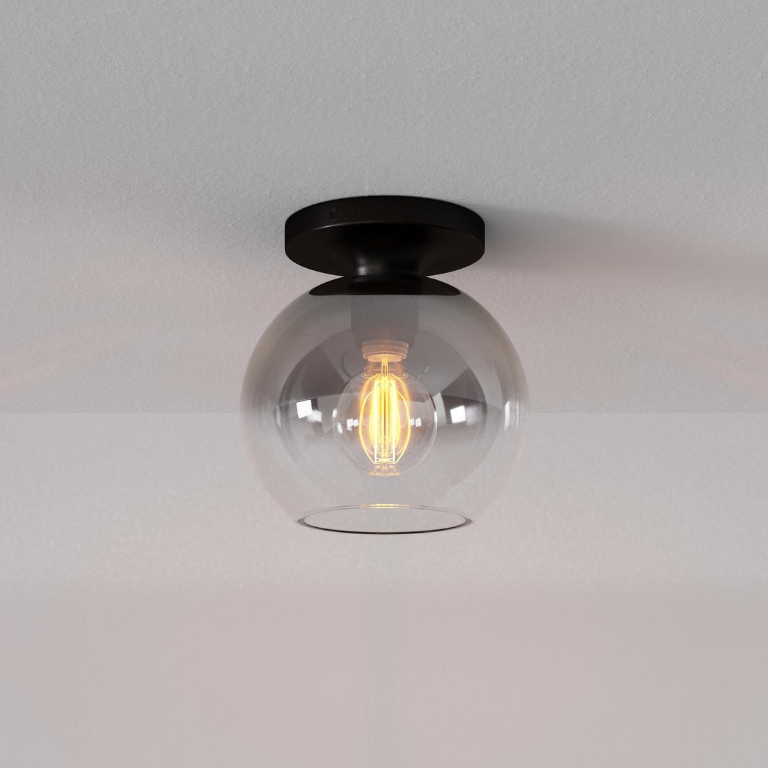 Selvion Modern Globe Ceiling Light - Damp-Rated Bathroom Lighting - Luxe Glass Shade