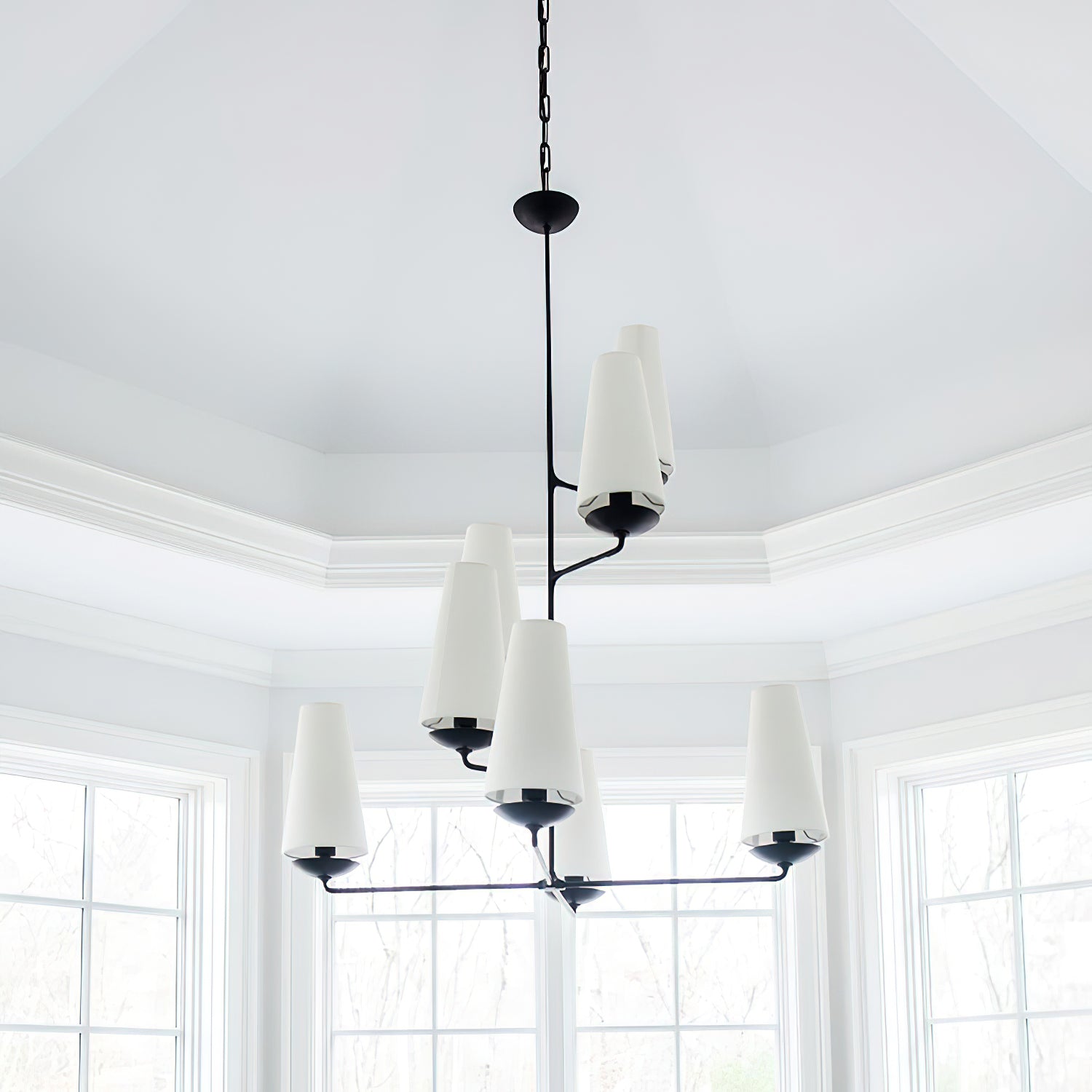 Contemporary Fontaine Vertical Chandelier - Modern Multi-Head Pendant Fixture