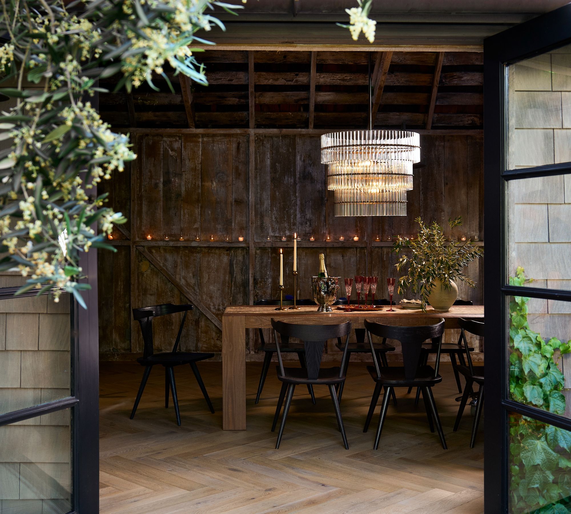 Lumora Crystal Pendant Light – Elegant Tumbled Brass & Cut Glass