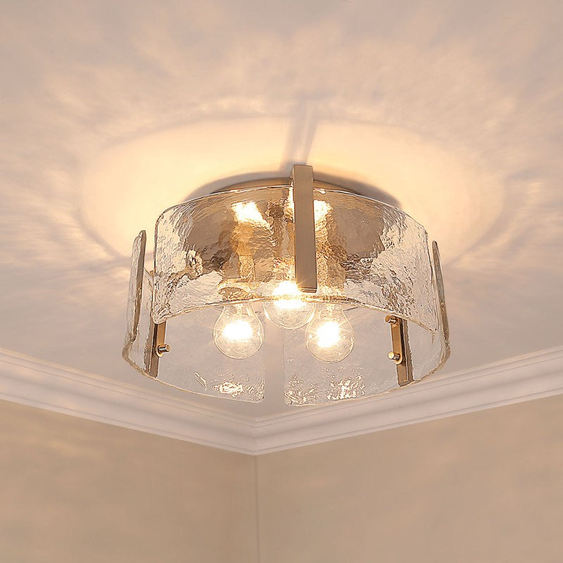 Plafonnier Verre Vintage de Ferme – Luminaire Couloir Plafond Laiton