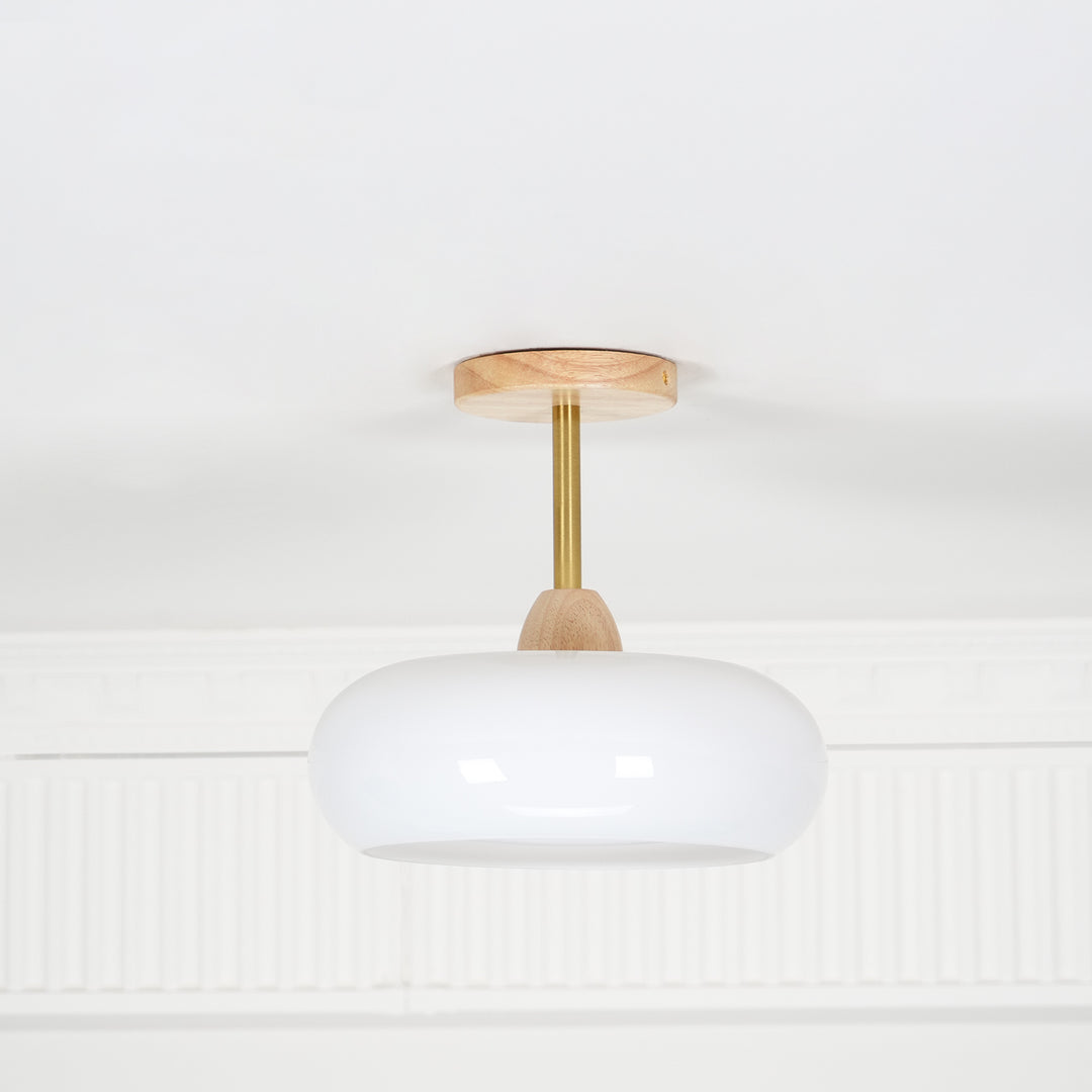 Bauhaus Pot Ceiling Light – Retro Glass Flush Mount for Modern Homes