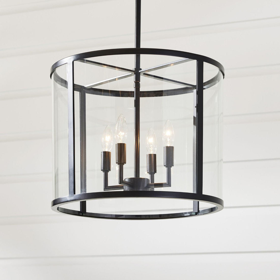 Lanterne d'extérieur moderne en fer Ferrix - Luminaire industriel en verre