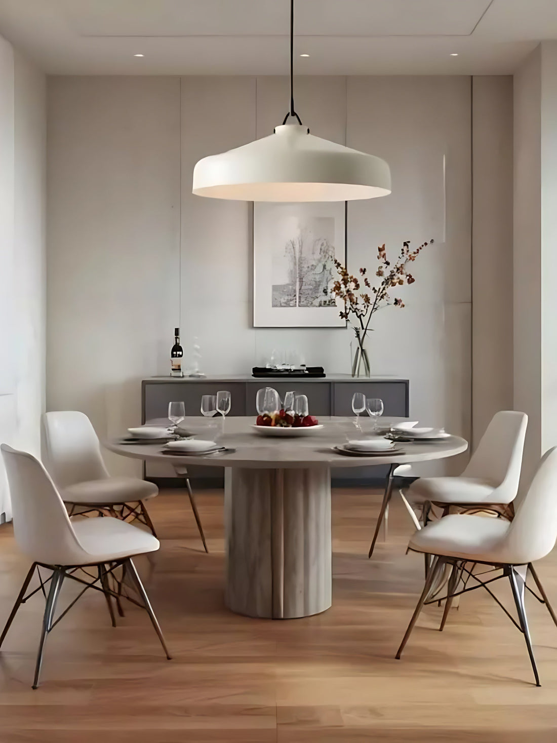 Suspension minimaliste en métal Morandi : un charme doux et subtil